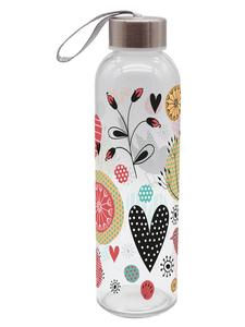 Geda Labels Красная бутылка для воды с цветочным узором - 500 мл