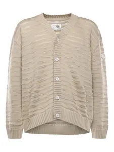 Вязаный свитер на пуговицах Mm6 Maison Margiela, нейтральный