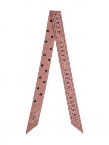 Шелковый платок с принтом пейсли Longchamp, розовый