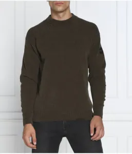 Свитер Комментино regular fit Boss Orange, оливково-зеленый