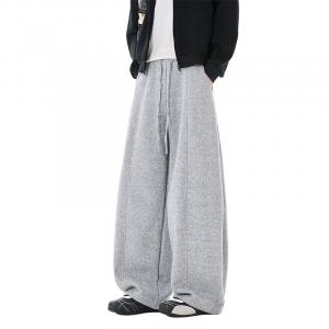 Открытые улыбающиеся вязаные спортивные штаны Unisex WARRIOR, серый (fleece-lined)