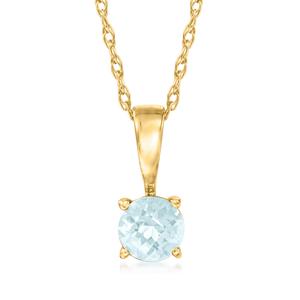 Ожерелье с аквамарином RS Pure by Ross-Simons из 14-каратного желтого золота Rs Pure, 18 In