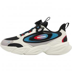 Нескользящие износостойкие низкие кроссовки для детей и подростков QIAODAN, черный/синий