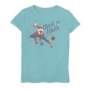 Праздничная футболка с рисунком Marvel Spider-Man Deck The Walls для девочек 7–16 лет Marvel