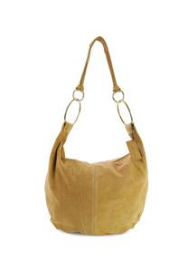 Сумка Хобо БОХО из настоящей замши HARPA, цвет Camel