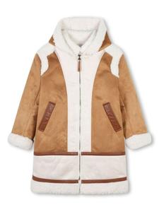 Chloé Kids пальто из искусственной замши, нейтральный цвет