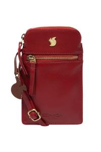 Кожаная сумка через плечо для телефона Bambino Conkca London, красный