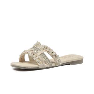 Сандалии-слайдеры женские, нескользящие, устойчивые к истиранию, цвета экрю CHERRY&KALIKA, Ecru