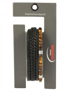 Adeliás Мужской браслет - кожаный браслет, 19 см, черный