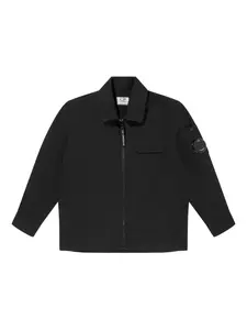 Рубашка на молнии с декором Lens C.P. Company Kids, черный