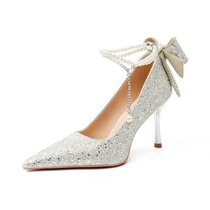 WESTLINK Тонкие каблуки на шпильке женские шампань, цвет Champagne