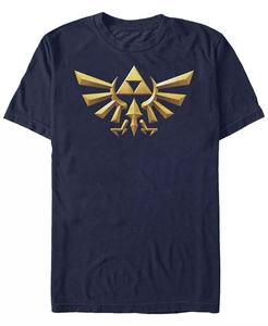 Футболка с коротким рукавом Nintendo Men's Legend of Zelda 3D Crest Fifth Sun, синий