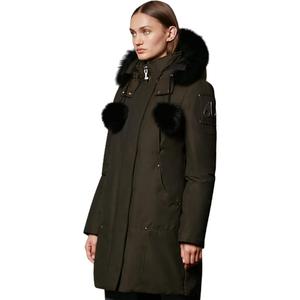 Парка Moose Knuckles Stirling Shearling Neoshear, темно-зеленый/черный