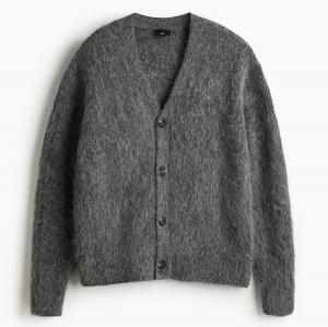 Кардиган H&M Loose Fit Alpaca-blend, темно-серый