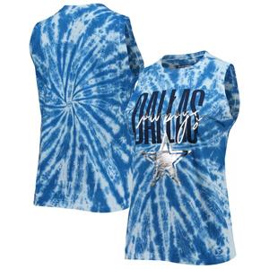 Женская майка свободного кроя из джерси Lauren James Royal Dallas Cowboys Tie-Dye