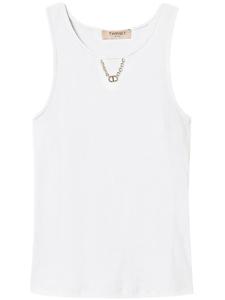 Майка из хлопка TWINSET, белый