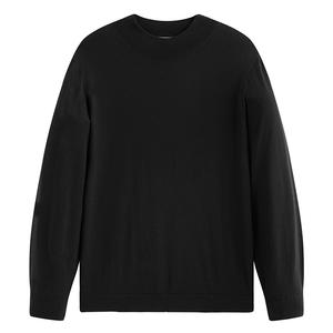 PEACEBIRD MEN Свитер мужской черный 1/2 водолазка Moderate