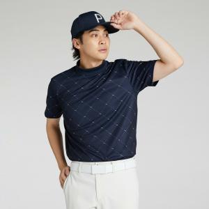 Мужская рубашка для гольфа SB Argyle AOP с воротником-стойкой и коротким рукавом