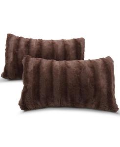Комплект из двух декоративных подушек из искусственного меха, 30 см x 50 см Cheer Collection, коричневый