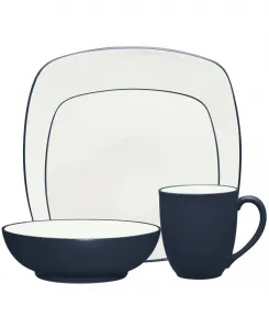 Столовый сервиз, коллекция Colorwave Graphite Square Noritake, темно-синий