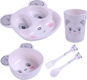 Тарелка + чашка + столовые приборы, набор из 5 эл. Panda / Bocioland