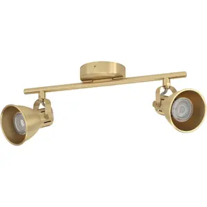 Потолочный спот SERAS GU10 1 шт. Теплый белый спот, L37 x Ш6,5 см, 2X2,8W включительно. Eglo, Messingfarben