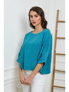 Блуза La Compagnie Du Lin, бирюзовый