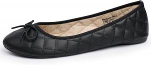 Женские балетки Alpine Swiss Aster, Лакированная обувь без шнурков, Стеганая мягкая подошва, Закругленный носок, Удобная модная обувь на каждый день, черный