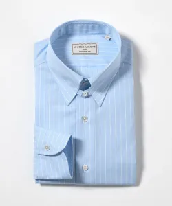 Рубашка AG Blue Stripe Tab Collar, не требующая особого ухода, с антибактериальными и дезодорирующими свойствами United Arrows, цвет Lt.Blue