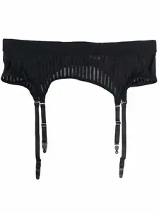 Пояс для чулок Porte-Jarretelles в полоску Maison Close, черный