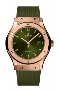Часы classic fusion king gold green 42 мм Hublot