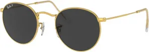 Солнцезащитные очки Ray-Ban унисекс RB3447 круглые металлические, Gold/Black Polarized