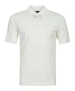 Белая хлопковая рубашка-поло с тремя пуговицами. Hindustrie, белый