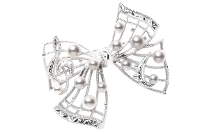 MIKIMOTO Брошь женская серебряная