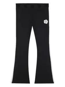 Спортивные брюки с лампасами и логотипом Kenzo Kids, черный