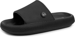 Мужские тапочки Alpine Swiss Omar Mens с подушкой, ультракомфортные, как облако, водонепроницаемые, легкие сандалии, быстросохнущие, нескользящие для душа, черный