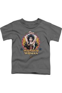 Футболка с коротким рукавом для малышей "Могучая женщина" из Лиги Справедливости Америки Gildan, Charcoal
