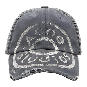 Acne Studios Хлопковая бейсболка унисекс черная, Black