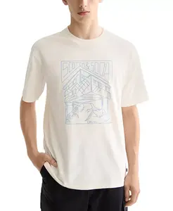 Мужская футболка с принтом Relaxed Fit с коротким рукавом и круглым вырезом Scotch & Soda, загар/бежевый