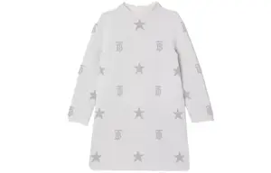 Детское платье Burberry Kids, цвет слоновая кость