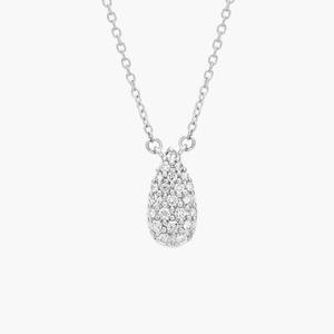 Подвеска Pavé Diamond Pear из 14-каратного белого золота Blue Nile