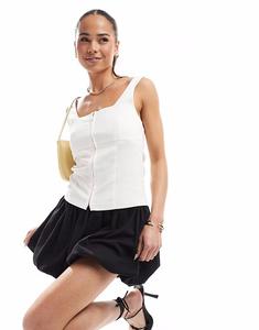 Майка Brave Soul с квадратным вырезом и застежкой-молнией белого цвета