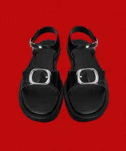 Сандалии на платформе с пряжкой Charles & Keith, цвет Blackbox