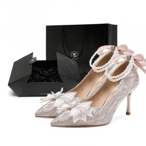 ZHR Метеоритный дождь серия Тонкие каблуки Высокие каблуки 7 см Женские - Улучшенная цепочка Шампанское [Звездная коробка], цвет Upgraded Chain-Champagne[Starry Box]