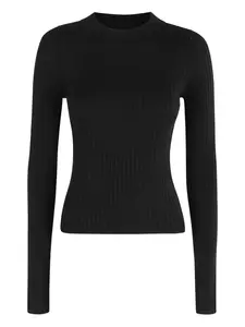 Ребристый топ с длинными рукавами HERSKIND, черный
