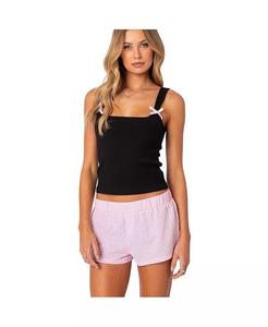 Женская ребристая майка Lola Edikted, черный