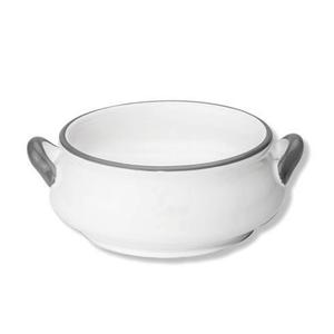 Суповая тарелка с серым краем Classic 0,37 л Gmundner Keramik, белый/серый