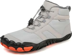 Мужские и женские зимние снежные ботинки водонепроницаемые, босоножки с меховой подкладкой, теплые ботинки до щиколотки, противоскользящие, для пеших прогулок на природе, женские зимние водонепроницаемые ботинки Generic, серый