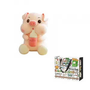 Плюшевая кукла молочная бутылочка свинка AZLCL