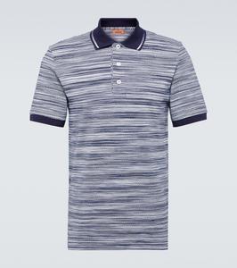 Полосатая рубашка-поло из хлопка Missoni, синий